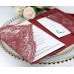 Dark Red  Birthday Card  Laser Invitation Lace Card
